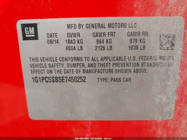 2014 Chevrolet CRUZE 1LT AUTO 照片 9