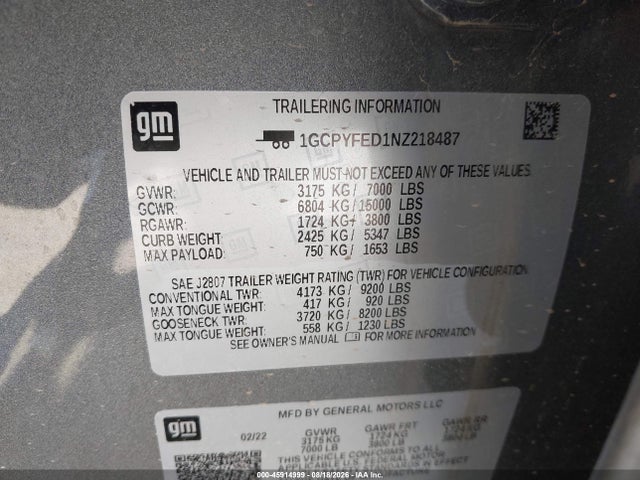2022 CHEVROLET SILVERADO 1500 LTD 9