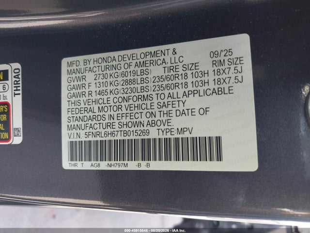 2026 HONDA ODYSSEY EX-L 9