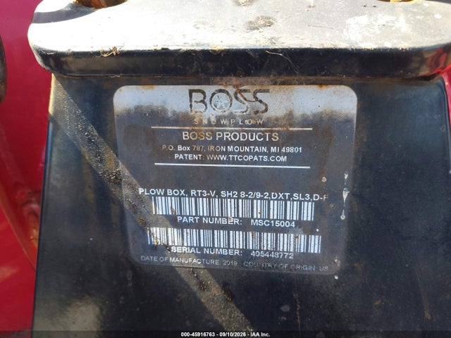 2019 BOSS PLOW 9