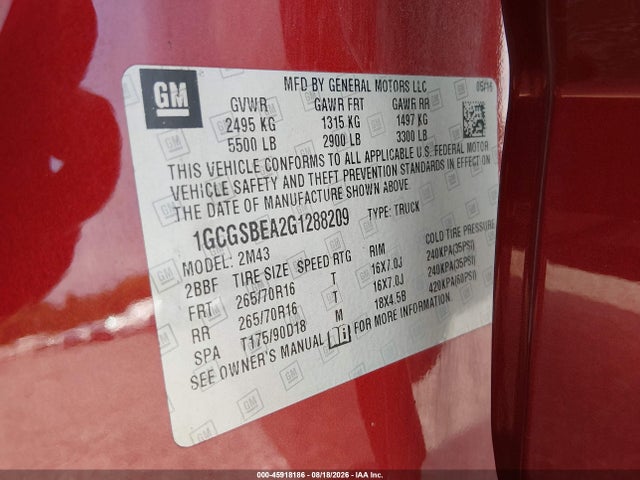 2016 Chevrolet COLORADO 2WD WT photo 9