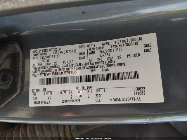 2019 FORD F-150 XL 9