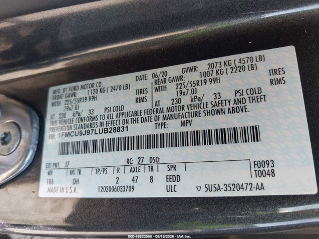 2020 FORD ESCAPE TITANIUM 9