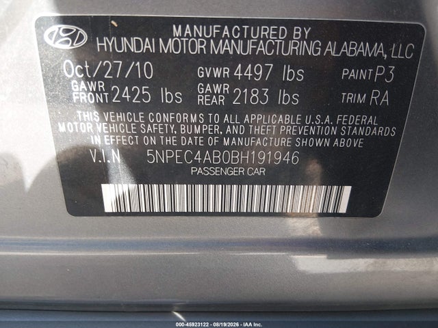 صورة 9 لـ 2011 Hyundai SONATA SE 2.0T