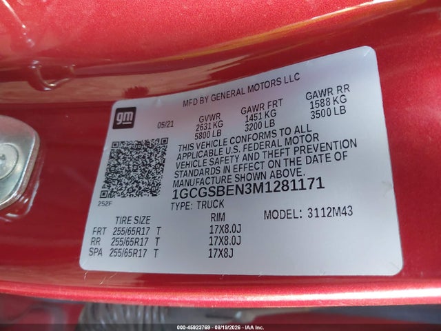 2021 Chevrolet COLORADO 2WD SHORT BOX WT — фото 9