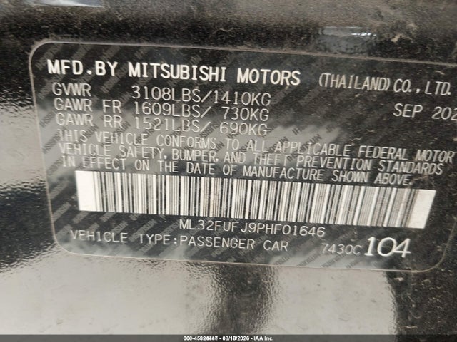 2023 MITSUBISHI MIRAGE G4 BLACK EDITION/ES/LE 9