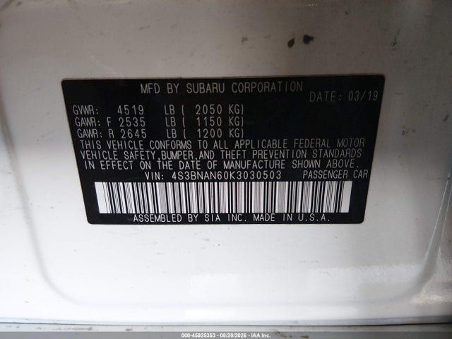 صورة 9 لـ 2019 Subaru LEGACY 2.5I LIMITED