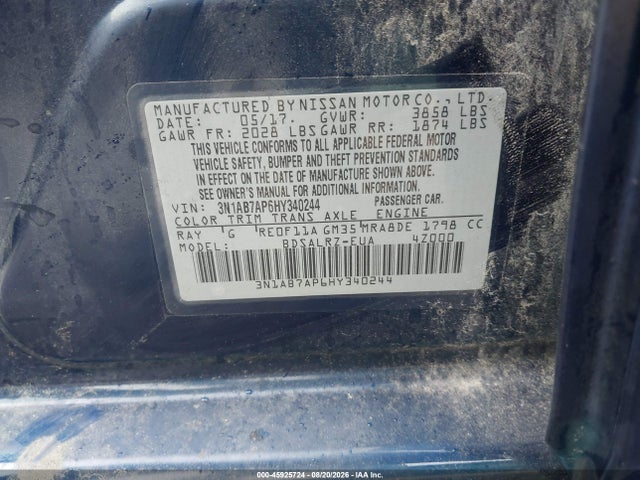 2017 NISSAN SENTRA SR 9