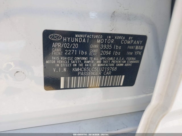 2020 HYUNDAI IONIQ HYBRID BLUE 9
