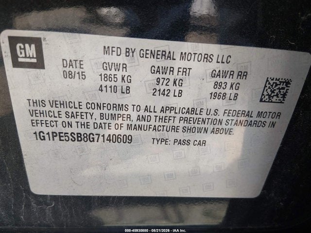 2016 Chevrolet CRUZE LIMITED 1LT AUTO 照片 9