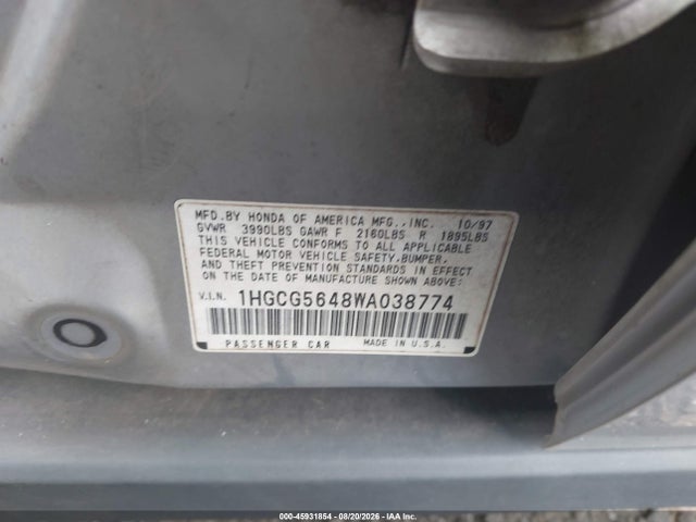 1998 Honda ACCORD LX 照片 9