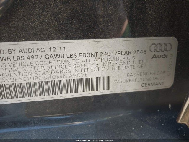 2012 AUDI A4 2.0T PRESTIGE — фото 9