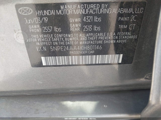 2019 HYUNDAI SONATA ECO 9