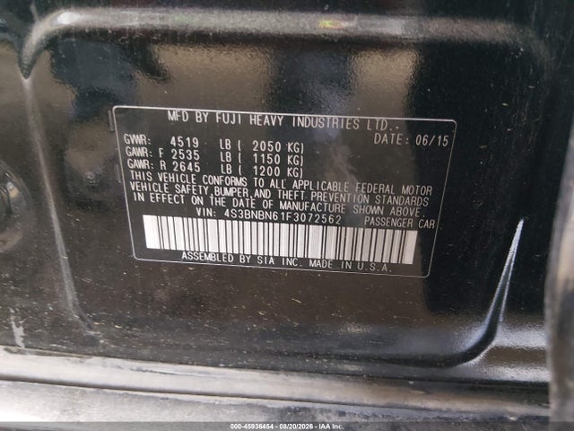 صورة 9 لـ 2015 Subaru LEGACY 2.5I LIMITED