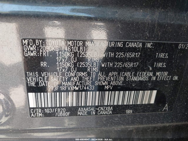 2021 TOYOTA RAV4 LE 9
