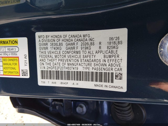 2026 HONDA CIVIC LX 9