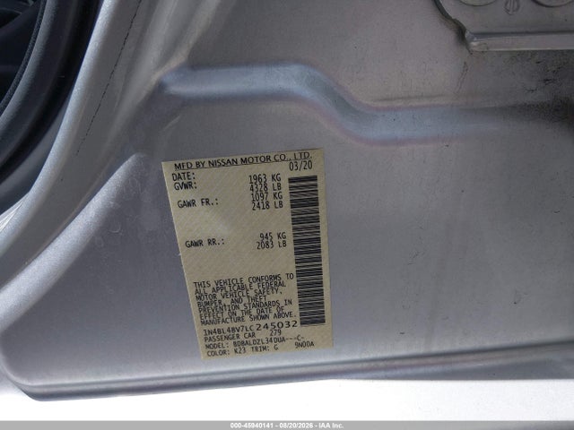 2020 NISSAN ALTIMA S FWD 9