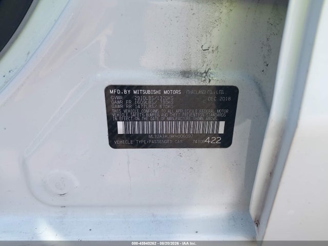 2019 MITSUBISHI MIRAGE ES 9
