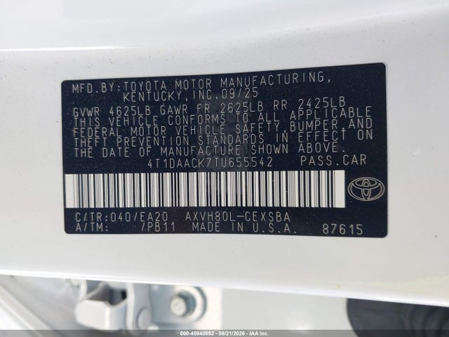 2026 TOYOTA CAMRY SE 9