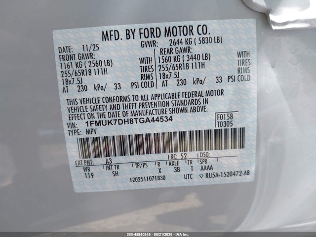 2026 FORD EXPLORER ACTIVE 9