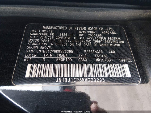 2019 NISSAN ROGUE SPORT SV 9