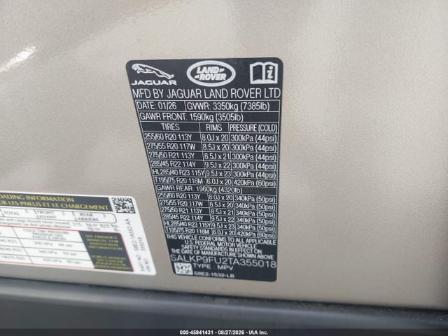 2026 LAND ROVER RANGE ROVER P400 SE 9