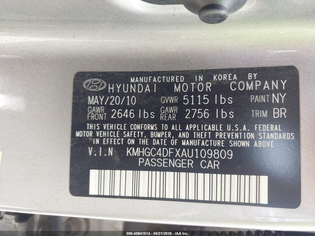 2010 Hyundai GENESIS 4.6 照片 9