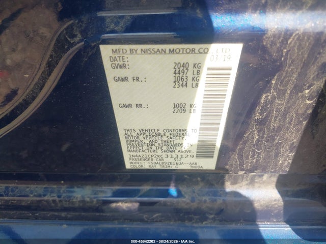 2019 NISSAN LEAF S 9
