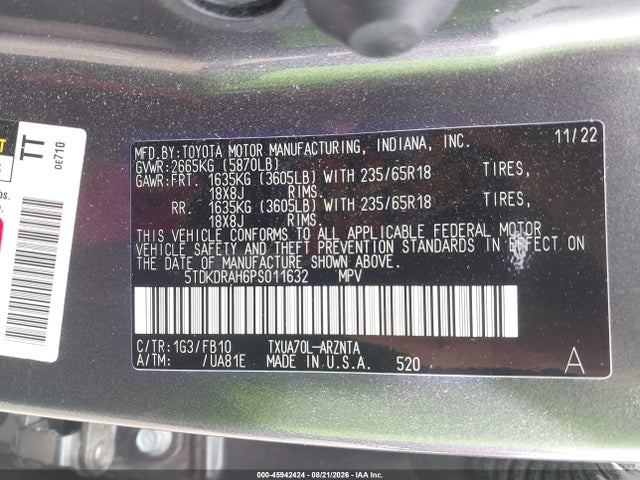2023 TOYOTA HIGHLANDER LE 9