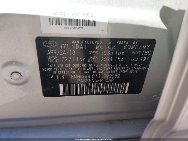 2018 HYUNDAI IONIQ HYBRID BLUE 9