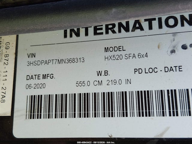 2021 INTERNATIONAL HX 9