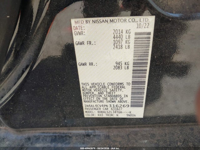 2023 NISSAN ALTIMA SR VC-TURBO FWD 9