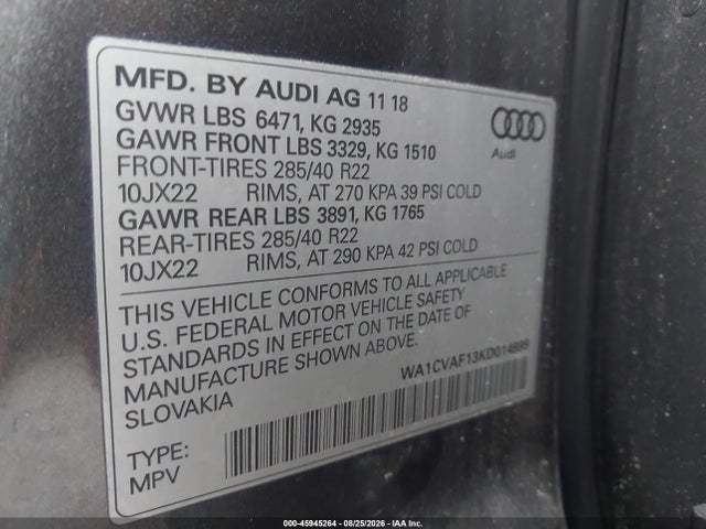 2019 AUDI Q8 55 PREMIUM 9