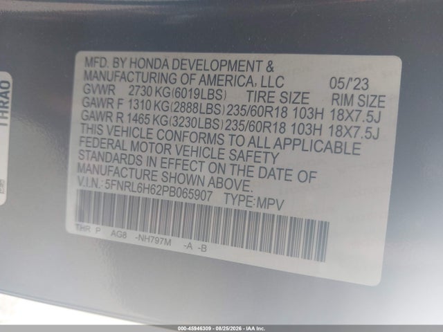 2023 HONDA ODYSSEY EX-L 9
