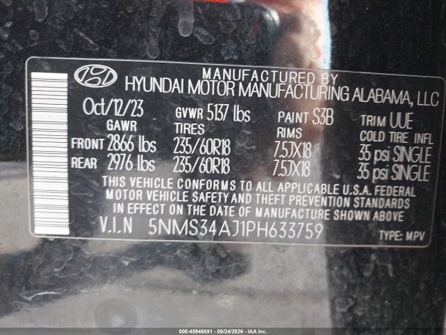 2023 HYUNDAI SANTA FE SEL 9