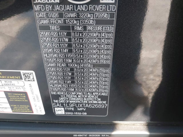 2026 LAND ROVER RANGE ROVER SPORT P400 DYNAMIC SE 9