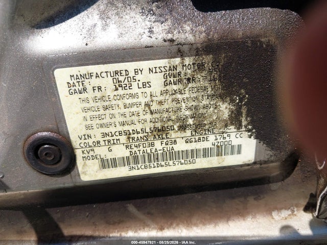 2005 Nissan SENTRA 1.8S — фото 9