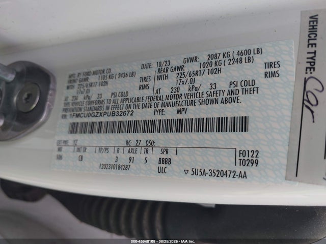 2023 FORD ESCAPE ACTIVE 9
