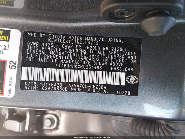 2019 TOYOTA CAMRY SE 9