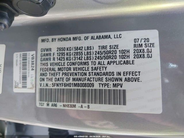 2021 HONDA PILOT AWD ELITE 9