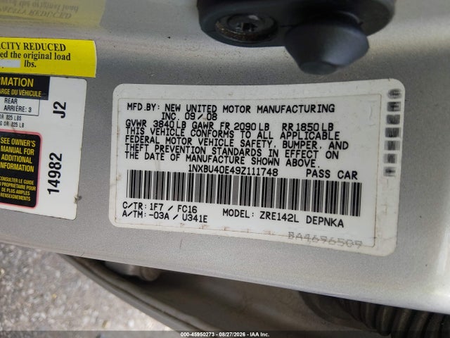 صورة 9 لـ 2009 Toyota COROLLA XLE