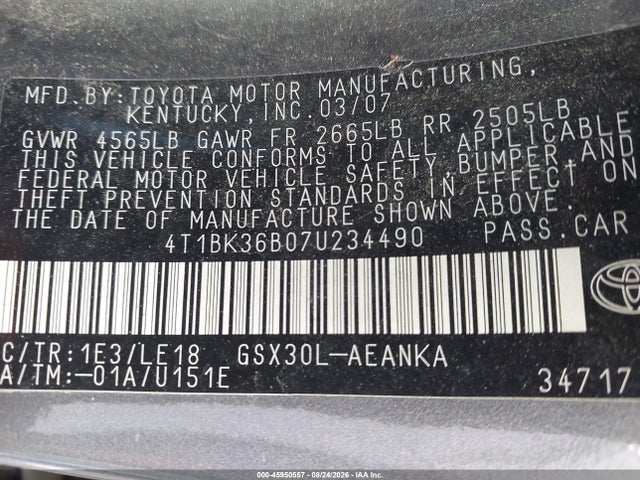 2007 Toyota AVALON TOURING 照片 9