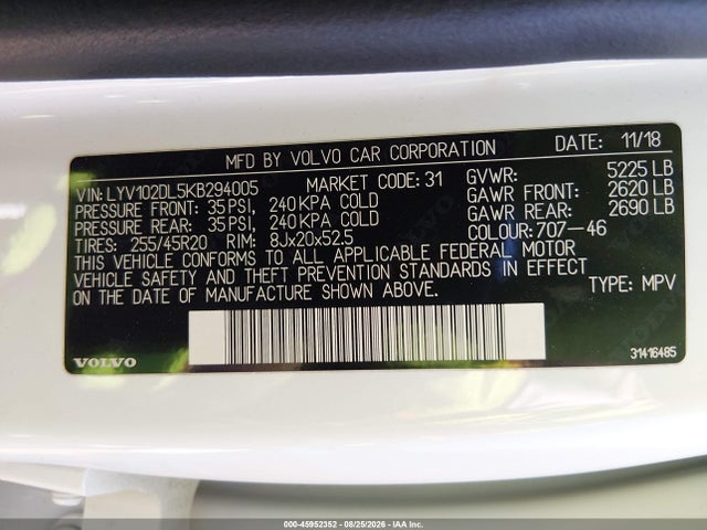 2019 VOLVO XC60 T5 INSCRIPTION 9