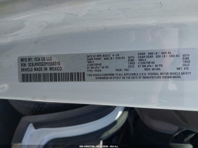 2023 RAM PROMASTER 2500 HIGH ROOF 159 WB 9