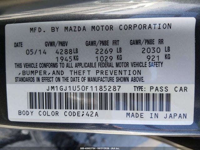 2015 Mazda MAZDA6 I SPORT — миниатюра 9