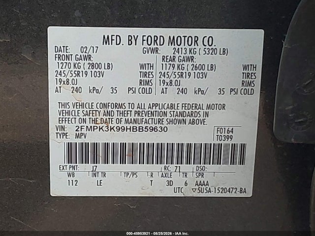 2017 FORD EDGE TITANIUM 9