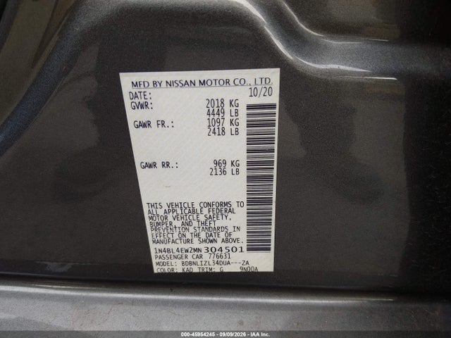 2021 NISSAN ALTIMA SL INTELLIGENT AWD 9