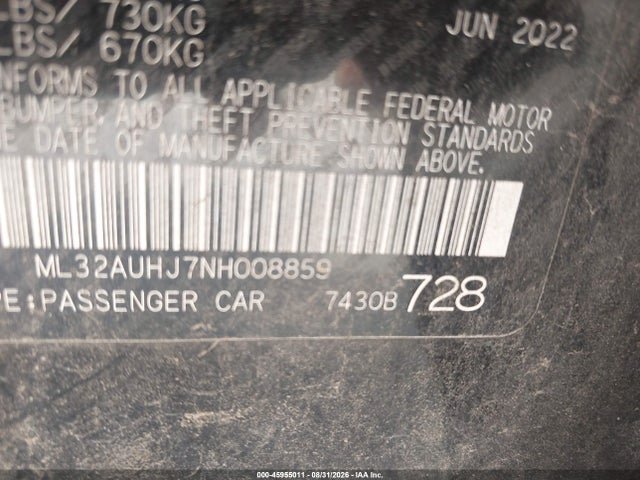 2022 MITSUBISHI MIRAGE ES/LE 9