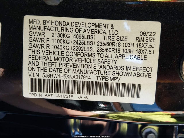 2022 HONDA CR-V 2WD EX 9