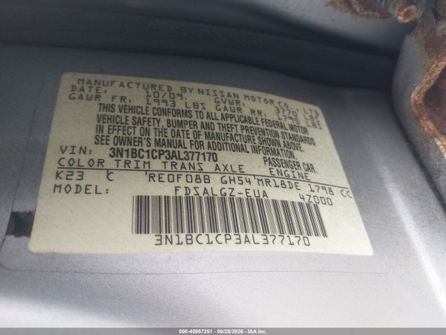 2010 Nissan VERSA 1.8SL 照片 9